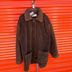 Vintage brown fuzzy coat size XL Tall